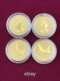(4) 2021-P Australian $25 Spotted Eagle Ray 1/4 oz. 9999 Fine Gold (1 oz Total)