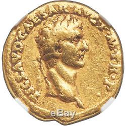 41-42 AD Rare Ancient Gold Roman Empire Coin of Claudius AUREUS NGC CH FINE