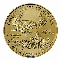 $5 American Eagle Gold Coin 1/10 Oz Fine Five Dollar Brilliant Unc (random Year)