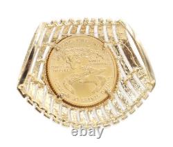 5 Dollar Liberty US 1/10oz Fine Gold Coin in 14KT Yellow Gold Omega Pendant 7.2g