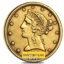 $5 Gold Half Eagle Liberty Head Extra Fine XF (Random Year)