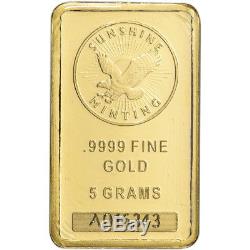 5 gram Gold Bar Sunshine Minting. 9999 Fine in Sealed Assay