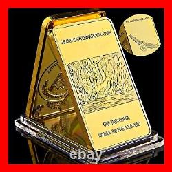 5 x 1 OZ Coin Bar Bullion. 999 Fine Gold Clad Plated 100 Mills GRAND CANYON