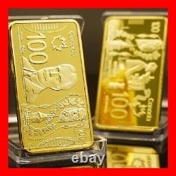 5 x 1 OZ Coin Ounce Bar Bullion. 999 Fine Gold Clad Plated Canada