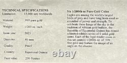 6-COIN SET? WithBOX COA The Eagles? King of the Sky 1/200 OZ. 999 FINE? GOLD PROOF 6-COIN SET? WithBOX COA The Eagles? King of the Sky 1/200 OZ. 999 FINE? GOLD PROOF