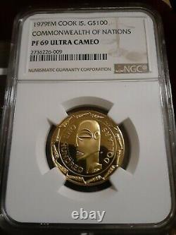 9.6 grams NGC. 900 Fine Gold 1979 Cook Islands Commonwealth of nations 69 Ultra