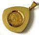 90% Pure Gold Indian Head Eagle 2 1/2 Dollars Coin 1929 In 14k Bezel Pendant
