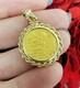 999 Fine Gold 1/10oz 1989 Panda Coin Pendant In 14k Yellow Gold Rope Bezel