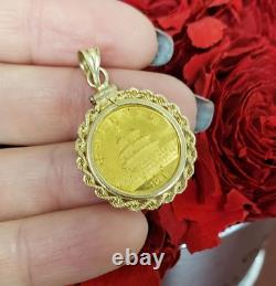 999 Fine Gold 1/10oz 1989 Panda Coin Pendant in 14k Yellow Gold Rope Bezel 999 Fine Gold 1/10oz 1989 Panda Coin Pendant in 14k Yellow Gold Rope Bezel
