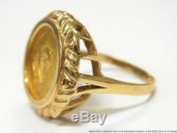 999 Fine Gold 1988 Chinese Panda Coin 14k Ring Ladies Vintage Fashion Size 7