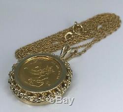 999 Fine Gold 24K 5 Yuan PANDA COIN 14K GOLD Bezel Pendant & Necklace Chain