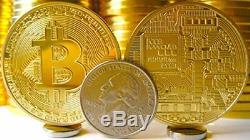 999 Fine Gold Bitcoin Commemorative Round Collectors Coin Bit Coin is Gold