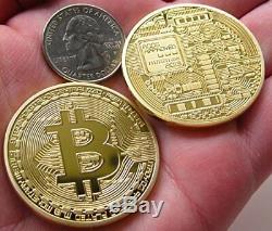 999 Fine Gold Bitcoin Commemorative Round Collectors Coin Bit Coin is Gold