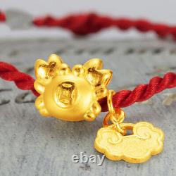 999 NEW Pure 24K Yellow Gold Fine Coin Crab Lucky DIY Pendant For Ring Bracelet