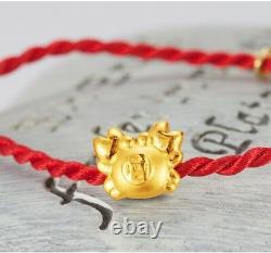 999 NEW Pure 24K Yellow Gold Fine Coin Crab Lucky DIY Pendant For Ring Bracelet