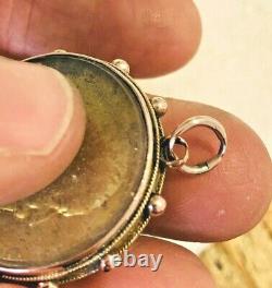 9ct 9k GOLD EDWARDIAN COIN ANTIQUE WHEEL PENDANT SHILLING PENDANT FOB SCRAP WEAR