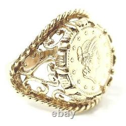 9ct Yellow Gold Ring 1 Tallar 1853 Liberty Head Coin 4.9g Size L 1/2 Hallmarked