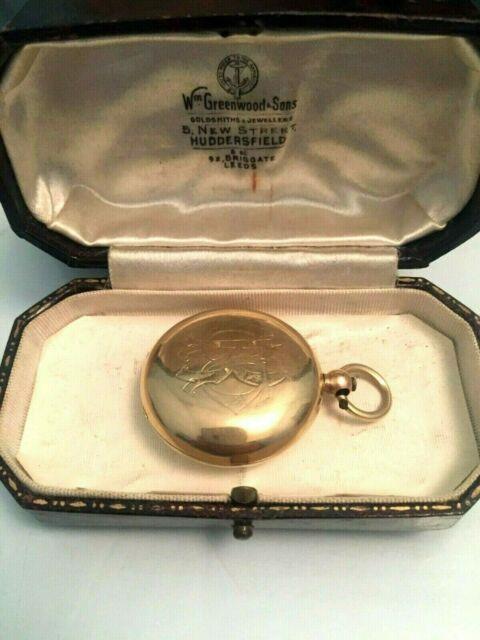 9ct gold sovereign coin case/holder 1909 edwardian boxed