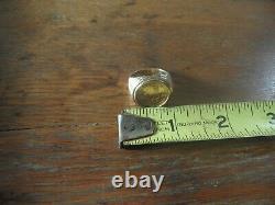 A7-13 Estate 14K gold coin men's ring Kugerran gold coin 10.3 grams total size 9