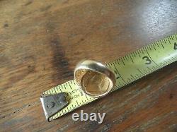 A7-13 Estate 14K gold coin men's ring Kugerran gold coin 10.3 grams total size 9