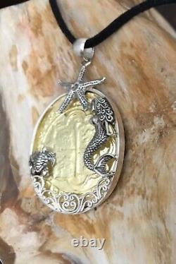 ATOCHA Coin Pendant Gold Overlay Silver Mermaid, Turtle, Starfish Treasure Jewelry