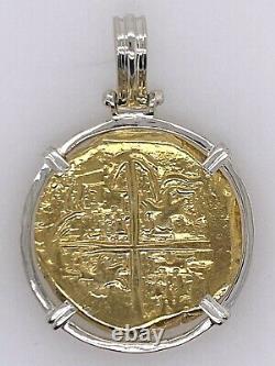 ATOCHA Coin Pendant Sterling Silver Frame Gold Coin Treasure Jewelry