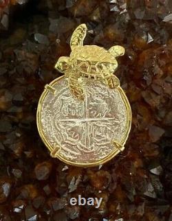 ATOCHA Coin Turtle Pendant Sterling Silver Clad 14k Gold Treasure Shipwreck