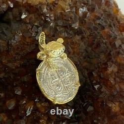 ATOCHA Coin Turtle Pendant Sterling Silver Clad 14k Gold Treasure Shipwreck