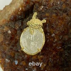 ATOCHA Coin Turtle Pendant Sterling Silver Clad 14k Gold Treasure Shipwreck