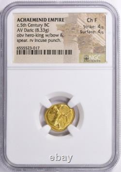 Achaemenid Empire 5th Century BC AV Daric Gold NGC CH Choice F Fine Strike 4/5 Achaemenid Empire 5th Century BC AV Daric Gold NGC CH Choice F Fine Strike 4/5