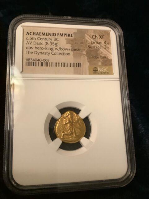 Achaemenid Empire Hero Av Gold Daric Coin 400 Bc Certified Ngc Choice Xf (ef)