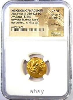 Alexander the Great III AV Stater Gold Coin 336-323 BC Certified NGC Choice VF