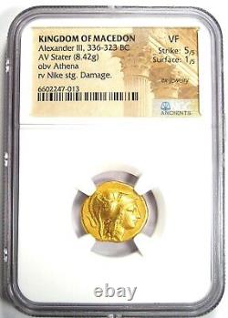 Alexander the Great III AV Stater Gold Coin 336-323 BC Certified NGC VF