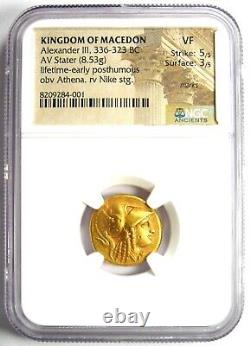 Alexander the Great III AV Stater Gold Coin 336-323 BC Certified NGC VF Rare