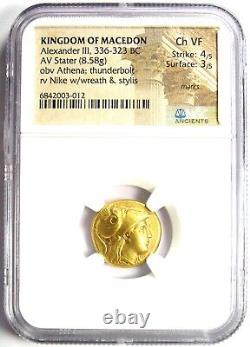 Alexander the Great III AV Stater Gold Lifetime Coin 336-323 BC NGC Choice VF