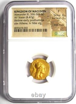 Alexander the Great III AV Stater Gold Macedon Coin 336 BC Certified NGC Fine Alexander the Great III AV Stater Gold Macedon Coin 336 BC Certified NGC Fine