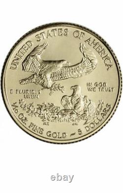 American Gold Eagle Coin $5 1/10 Oz Fine Gold (random Year)