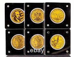 American Mint Pure Gold Coin Colllection. 999 Fine GOLD 1/200 oz. Lot of 6