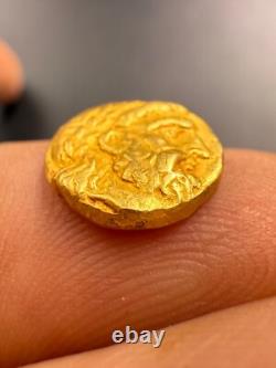 Ancient Roman Greek solid gold 18k gold king rare found coin 2.44 grams Ancient Roman Greek solid gold 18k gold king rare found coin 2.44 grams