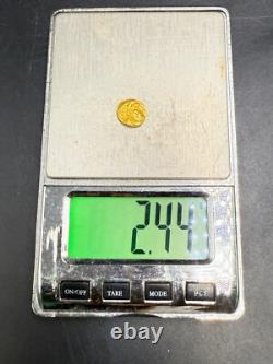 Ancient Roman Greek solid gold 18k gold king rare found coin 2.44 grams Ancient Roman Greek solid gold 18k gold king rare found coin 2.44 grams