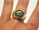 Antique 14k Yellow Gold Ancient Greece Alexander The Great Coin Ring Heavy
