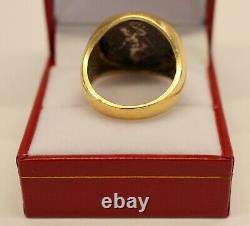 Antique 14K Yellow Gold Ancient Greece ALEXANDER THE GREAT Coin Ring HEAVY