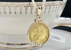 Antique 1759 Spain Half Escudo Ferdinand VI Gold Coin Pendant