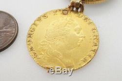 Antique English 22k Gold 1787 George III Guinea & Bloodstone Locket