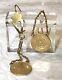 Antique Mexico Gold 1920 Dos Pesos Coin Earrings Drop From 14k Pierced Settings