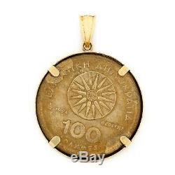 Antique Vintage Deco Style 14k Gold Greek Drachma Alexander Vergina Coin Pendant