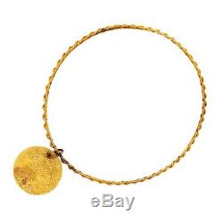 Antique Vintage Nouveau 18k 22k Gold Islamic Arabic Prayer Coin Charm Bracelet