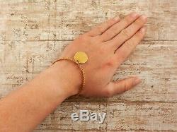 Antique Vintage Nouveau 18k 22k Gold Islamic Arabic Prayer Coin Charm Bracelet