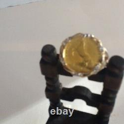 Antique gold coin ring