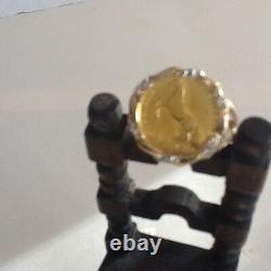 Antique gold coin ring